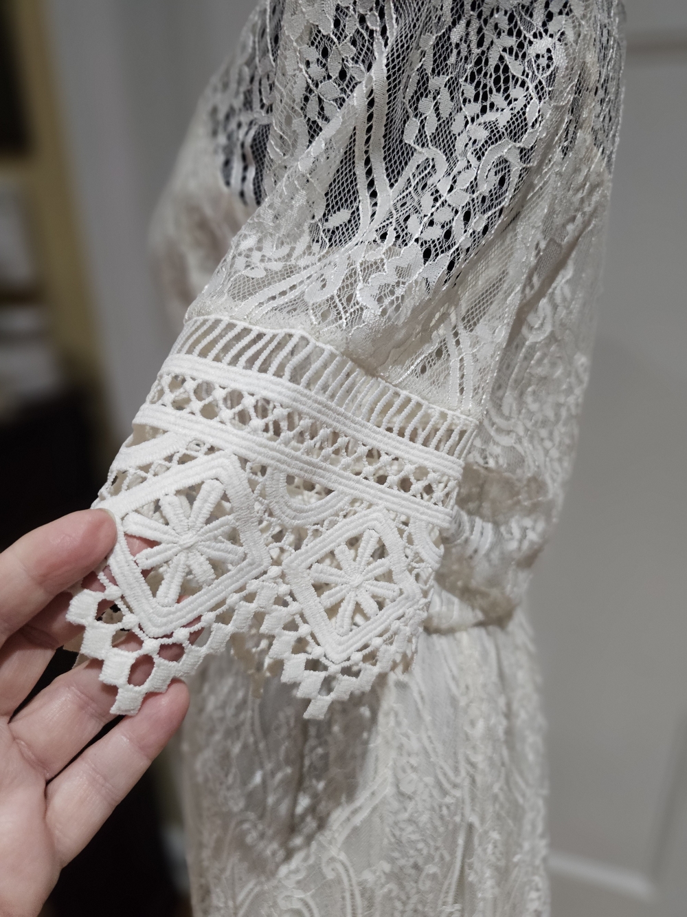 Shyanne Ivory Lace Button-Front Maxi Dress, NWT - Picture 3 of 15
